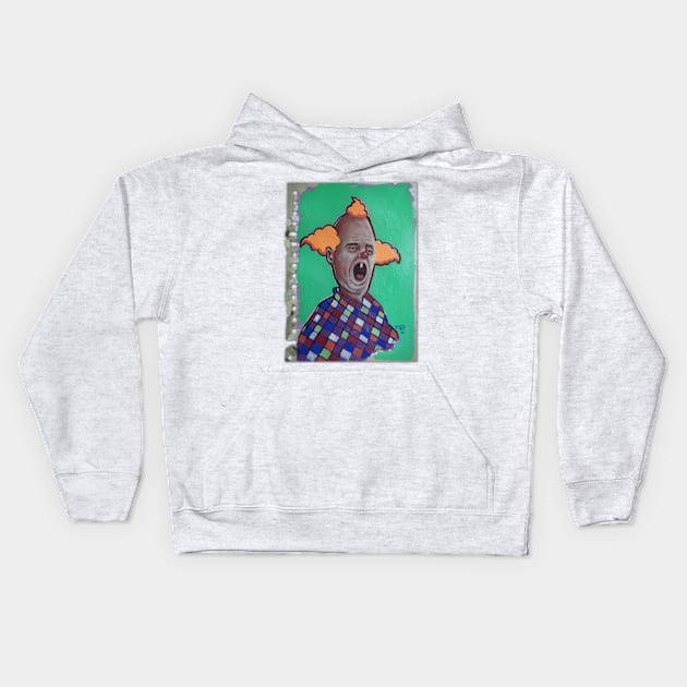 Cartoon Clown | Weird Florida Man War Pig | Duck Acid | Bad Hero Portrait Lowbrow Pop Surreal Art | Youtube Star | Masterpieces | Original Oil Painting By Tyler Tilley Kids Hoodie by Tiger Picasso